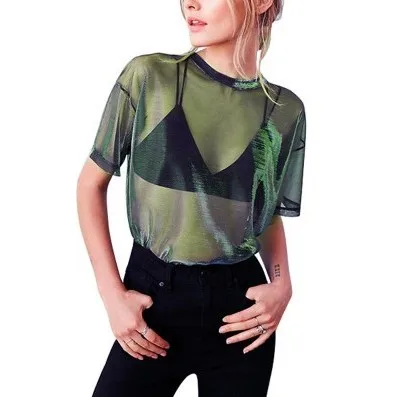 

Женская повседневная футболка SeeTough Laser Me Sve, круглая сетчатая ткань Ne, летняя футболка обычной длины