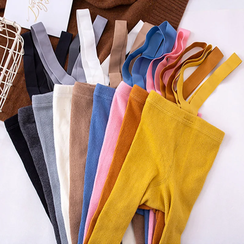 Baby Boys Girls Knitted Tights Kids Autumn Pantyhose Infant Suspender Tights Toddler Spring Leggings Solid Color Clothing
