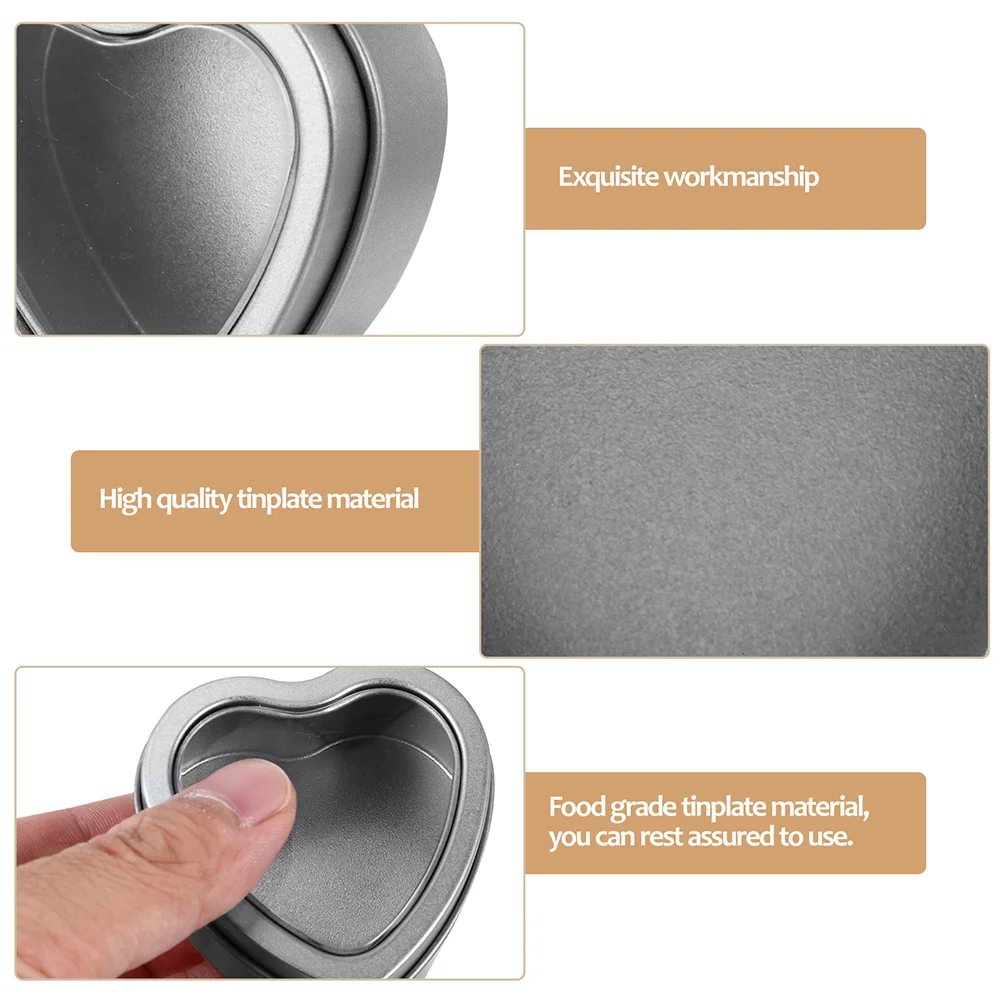 

6 Pcs Tin Can Heart-shaped Candy Gifts Treat Boxes Tinplate Storage with Lids