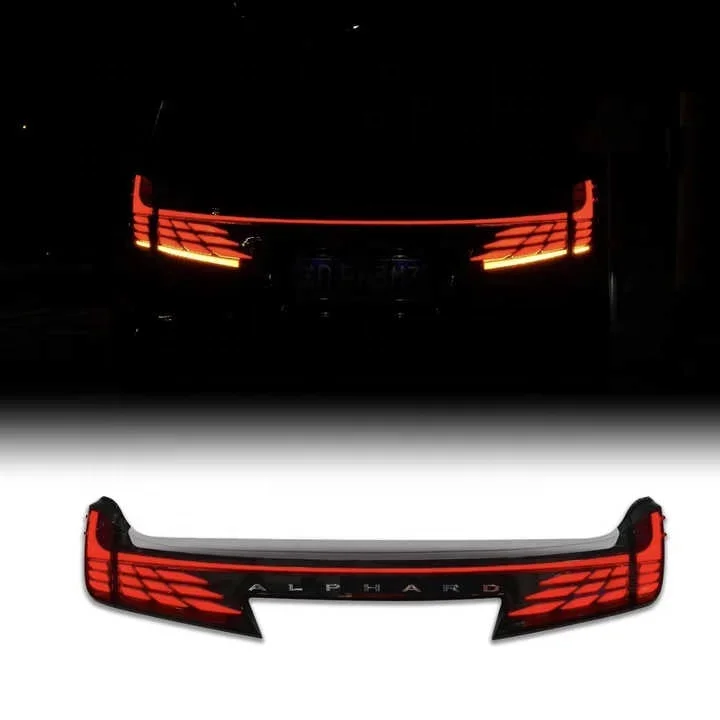 New Type Car Rear Light Smoke LED Tail Lamp Rear Light 12V LED Taillights For Toyota ALPHARD VELLFIRE 2015- 2024