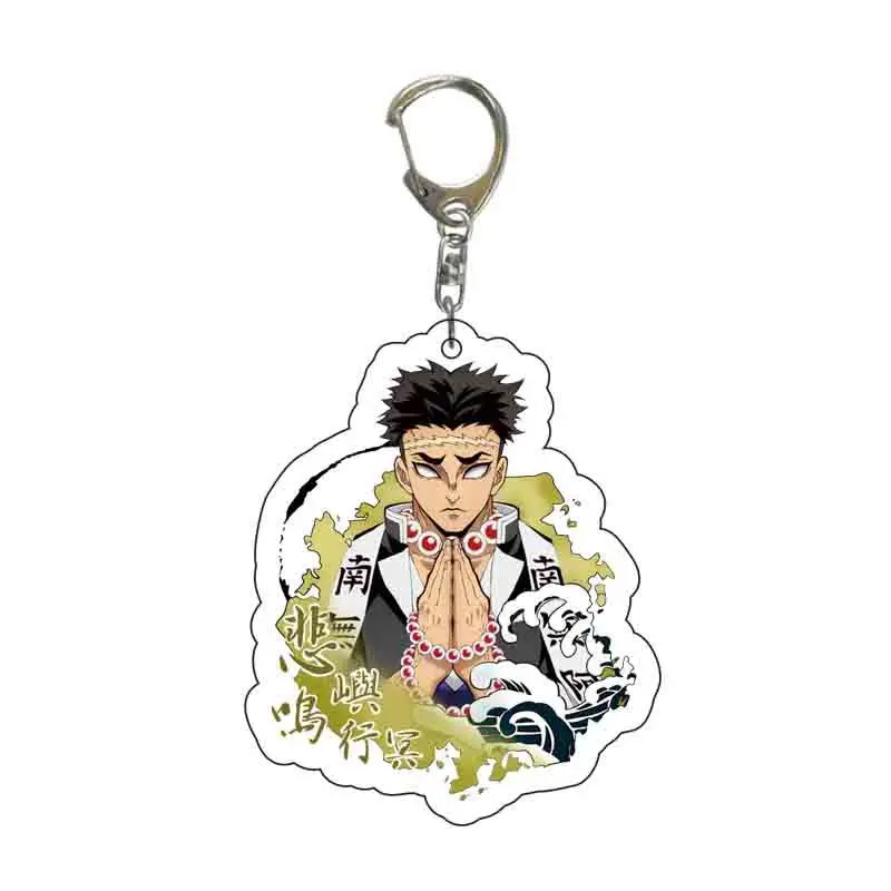 Hot Anime Demon Slayer Keychain Cartoon Tanjirou Nezuko Acrylic Key Chain Kawaii Kagaya Muzan Keyring Model Toy Kids Gifts