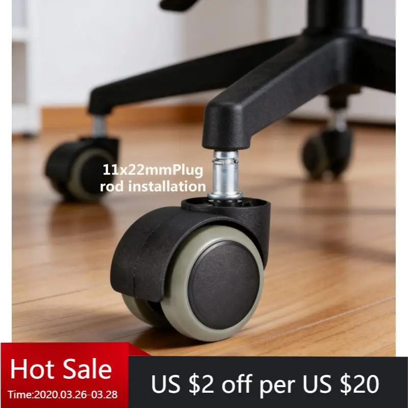 

5Pcs 2 Inch PU Office Chair Caster Wheels, 10mm/11mm Thread Universal Furniture Replacement Casters
