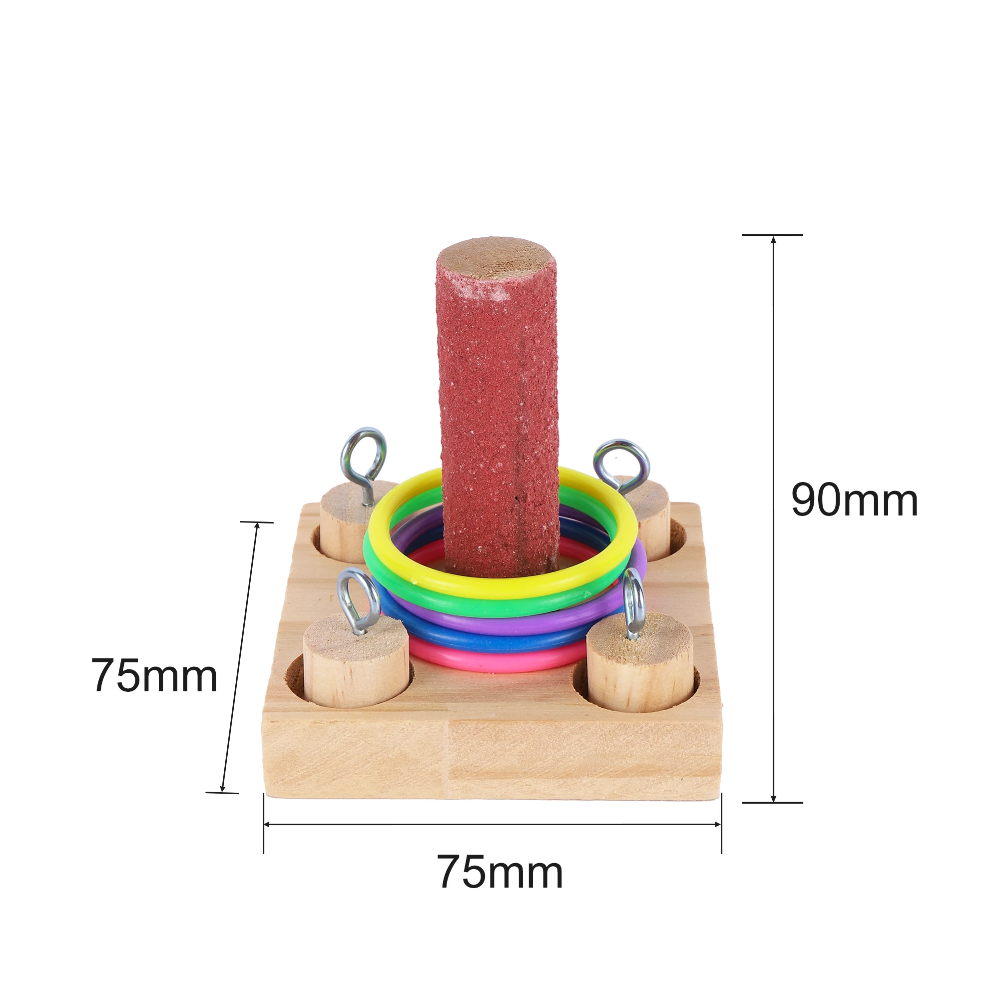 Pássaro formação brinquedos conjunto bloco de madeira quebra-cabeça brinquedos para papagaios coloridos anéis de plástico inteligência treinamento mastigar brinquedo suprimentos pássaro