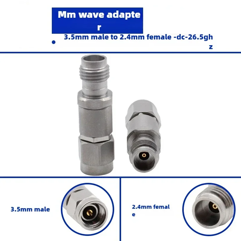 3.5MM male to 2.4 female millimeter wave high frequency adapter 26.5GHZ stainless steel test head