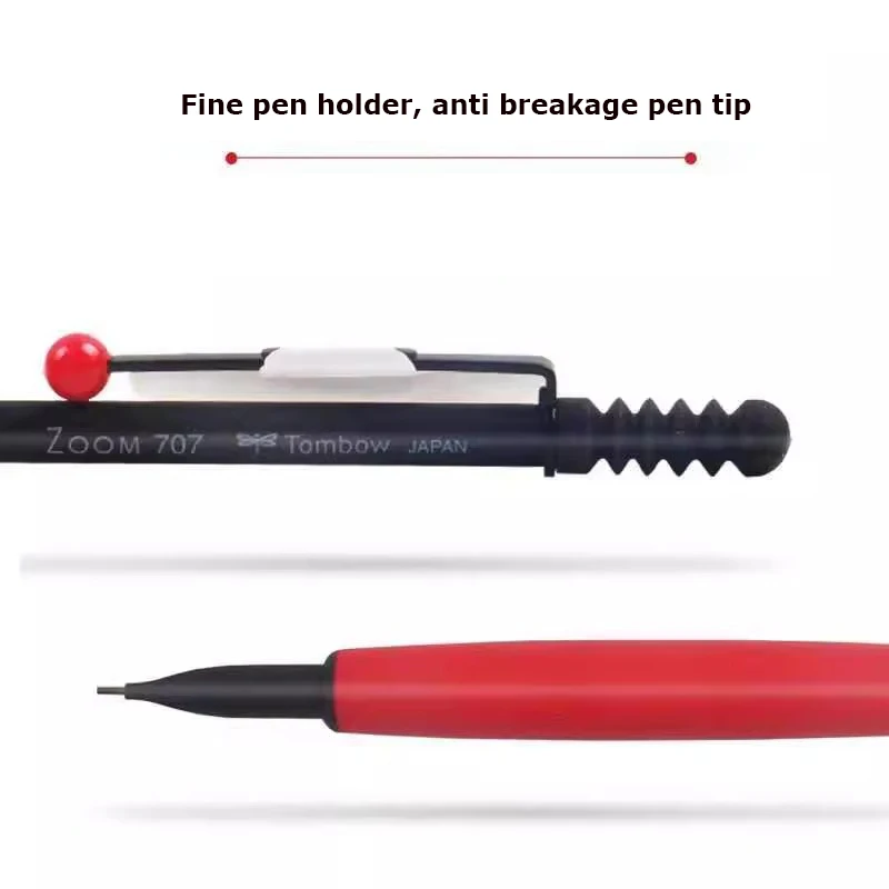 Japan Tombow metalowy ołówek automatyczny Zoom 707 0.5MM smukłe ołówki automatyczne nietłukące się ołówki szkolne akcesoria papiernicze — zdjęcie produktu 6