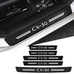 Car Threshold Tape Door Sill Protective Trim for Mazda CX30 CX-30 Logo 2023 Rear Trunk Door Bumper Guard Anti Scratch Stickers