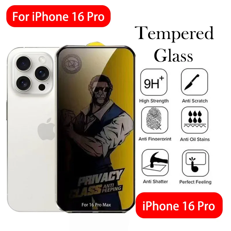 

Gorilla Privacy Screen Protector For iPhone 16 Pro Max Anti-spy Protective Glass For iPhone 16 Pro Max Plus