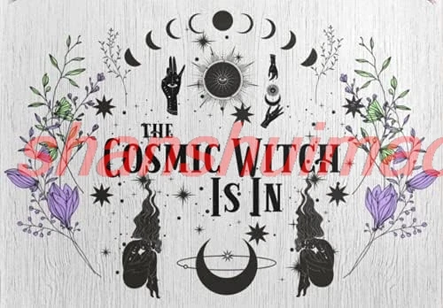 The Cosmic Witch is in Metal Sign Witchy Decor Pagan Black Cat Metal Tin Sign Poster Wall Plaque 1pc shanshui sign