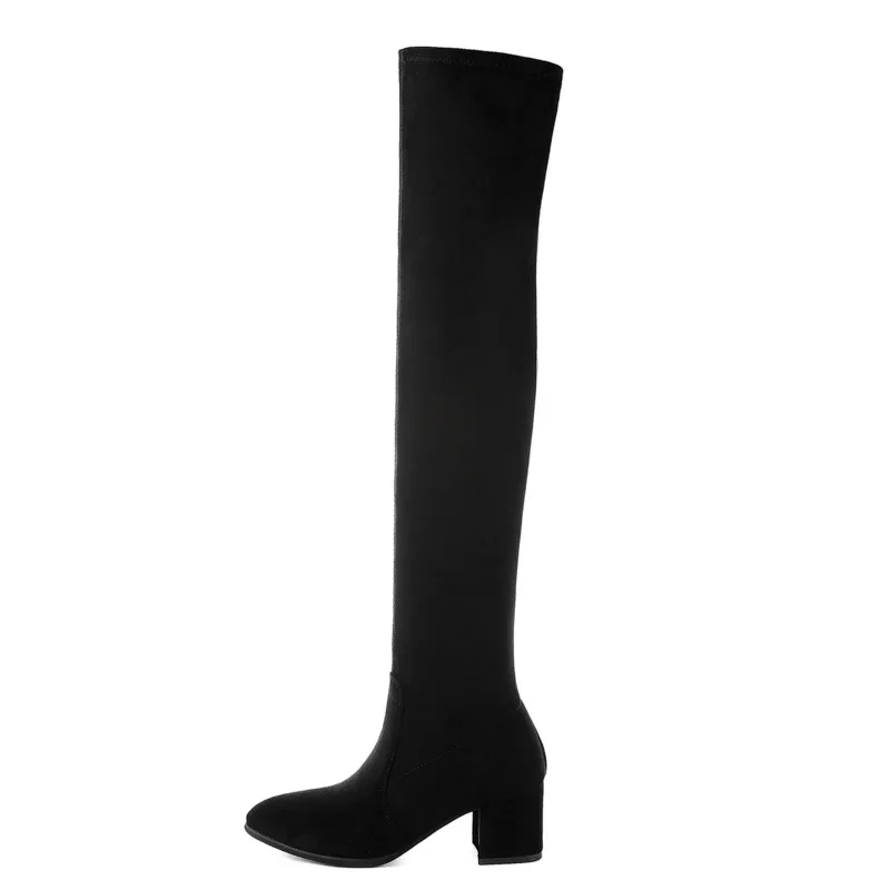 Thigh High Boots Women 2023 Winter Fashion Boot New Over Knee Boots Women Shoes Sexy High Heels Botas Red Warm Fur Black Boots