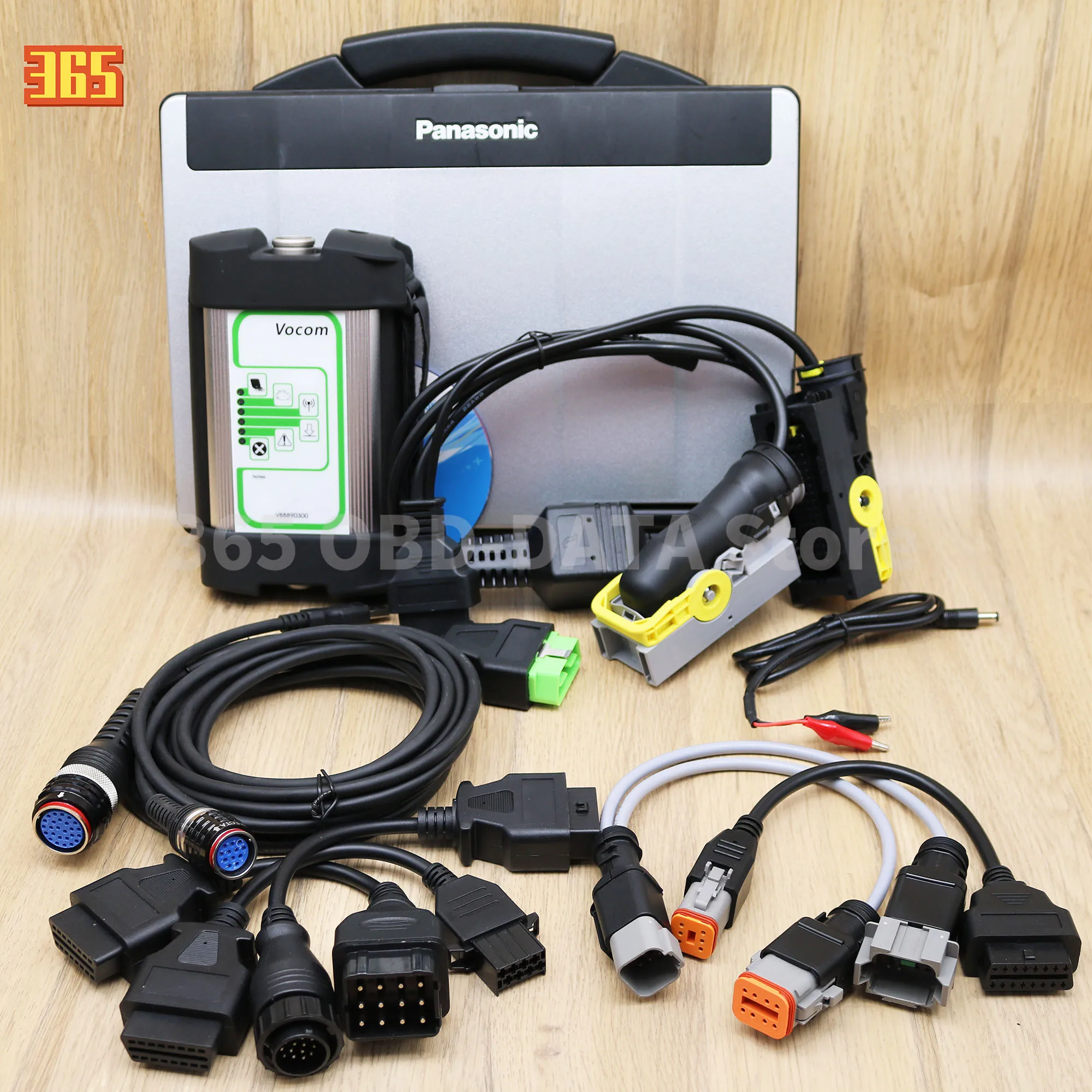 For VOCOM 1 Interface VOCOM1 88890300 2.8.PPT Heavy truck excavator scanner Diagnostic Tool with ECU programming test cable