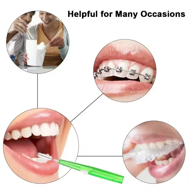 Escova interdental curvada escova interdental limpeza soquete de dente correção de escova de dentes escova de limpeza 30 peças