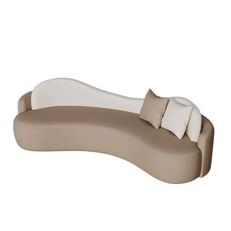 

Cream irregular shape living room sofa, European simple reception sofa