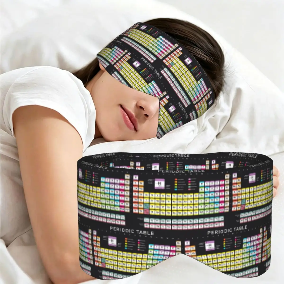 Periodic Table Detailed sleep mask Light Blocking Portable Eye Cover for Girls Boys Office Nap Party Gift Eyeshade eyepatch