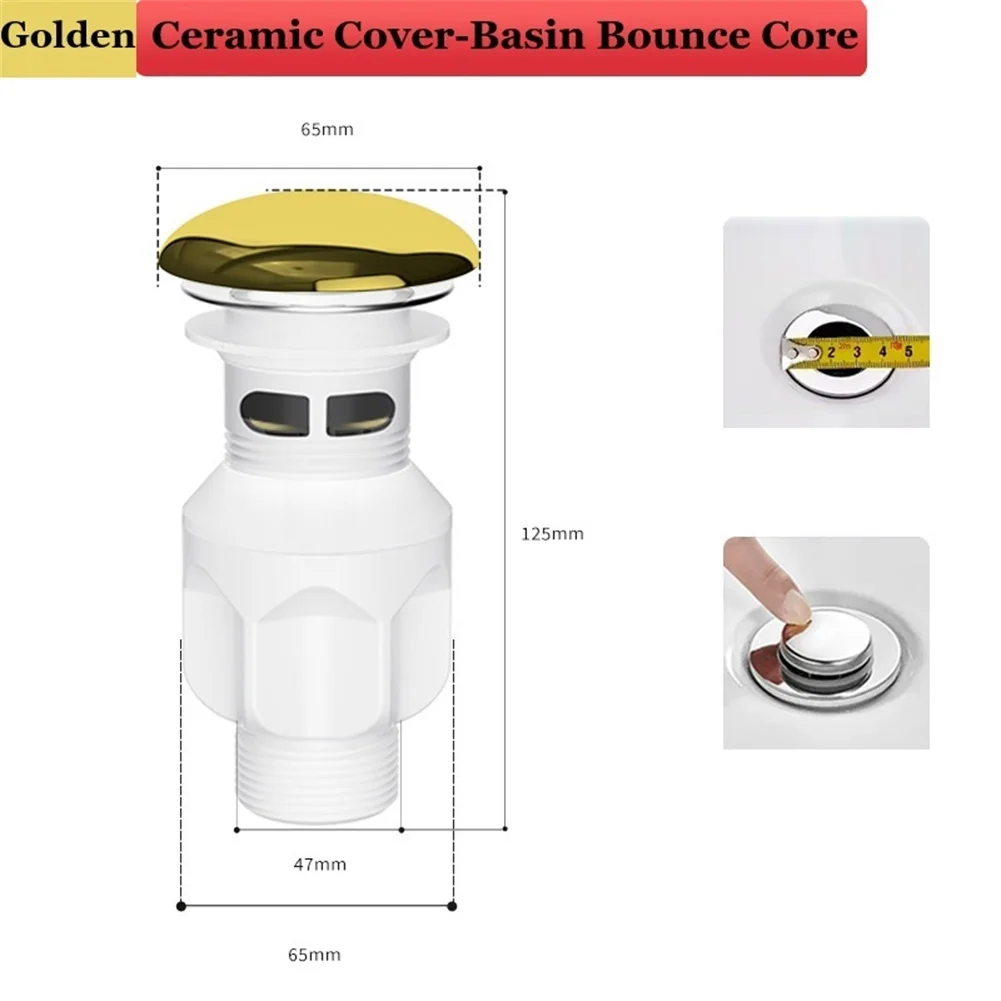 Porcelain Sink Stopper with Modular Basket Design and Dimensionally Stable Base for Consistent Drain Functionality