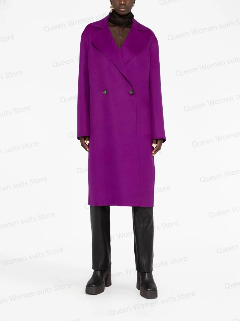 Lila Kaschmir Frauen Mantel Winter dicken langen Mantel maßge schneiderte warme Jacke formelles Geschäft über Größe Ballkleid Trenchcoat