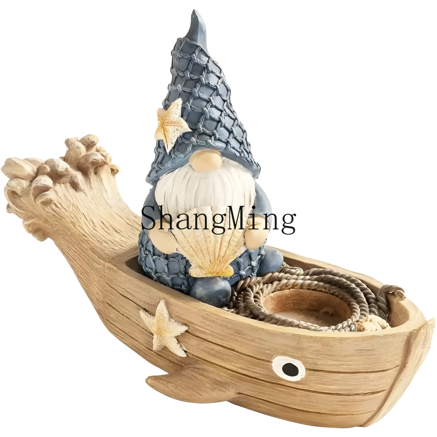 

PYH new resin handicrafts home decoration dwarf old man sailboat candlestick desktop small ornament