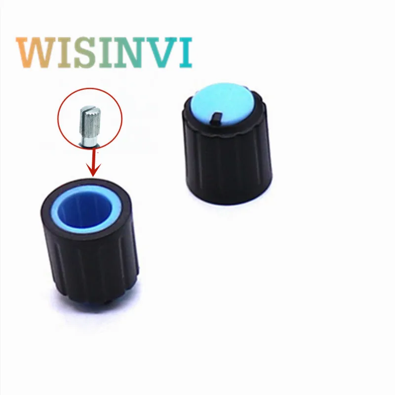 10PCS 9.5*12MM Black And Blue Plastic Small Knob Potentiometer Audio Equipment Knob Hat Inner Diameter 6MM