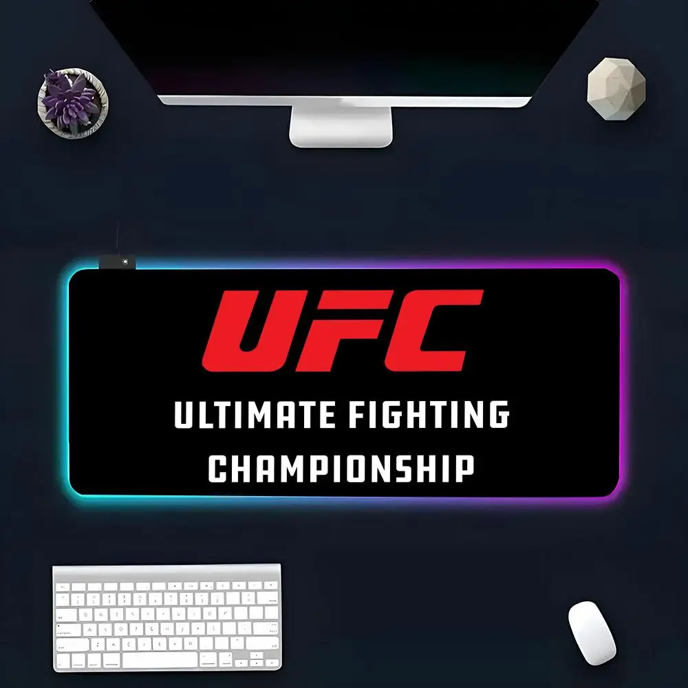 Sport For U-UFC F-Fight Night MINISO Mouse Pad RGB Glow Personality Picture Custom PC Table Mat Carpet Mat Game Player Dedicated