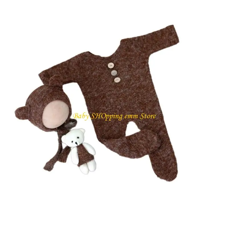 

23GD детская фотография медведь шляпа с комбинационными распаками Photoshoots Proplis