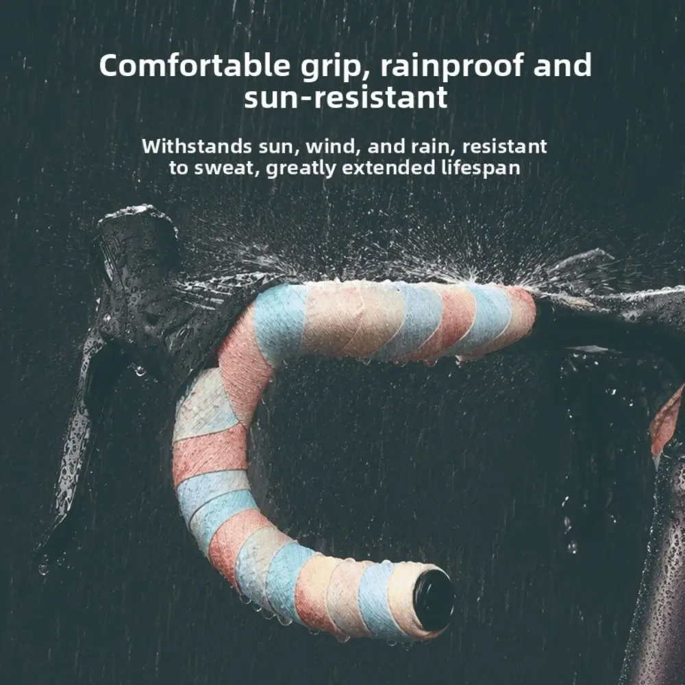 Gradient Color Road Bike Handlebar Tape Non-Slip Grip Wear Resistant Bicycle Handlebar Tape Anti-Vibration Absorbent Breathable