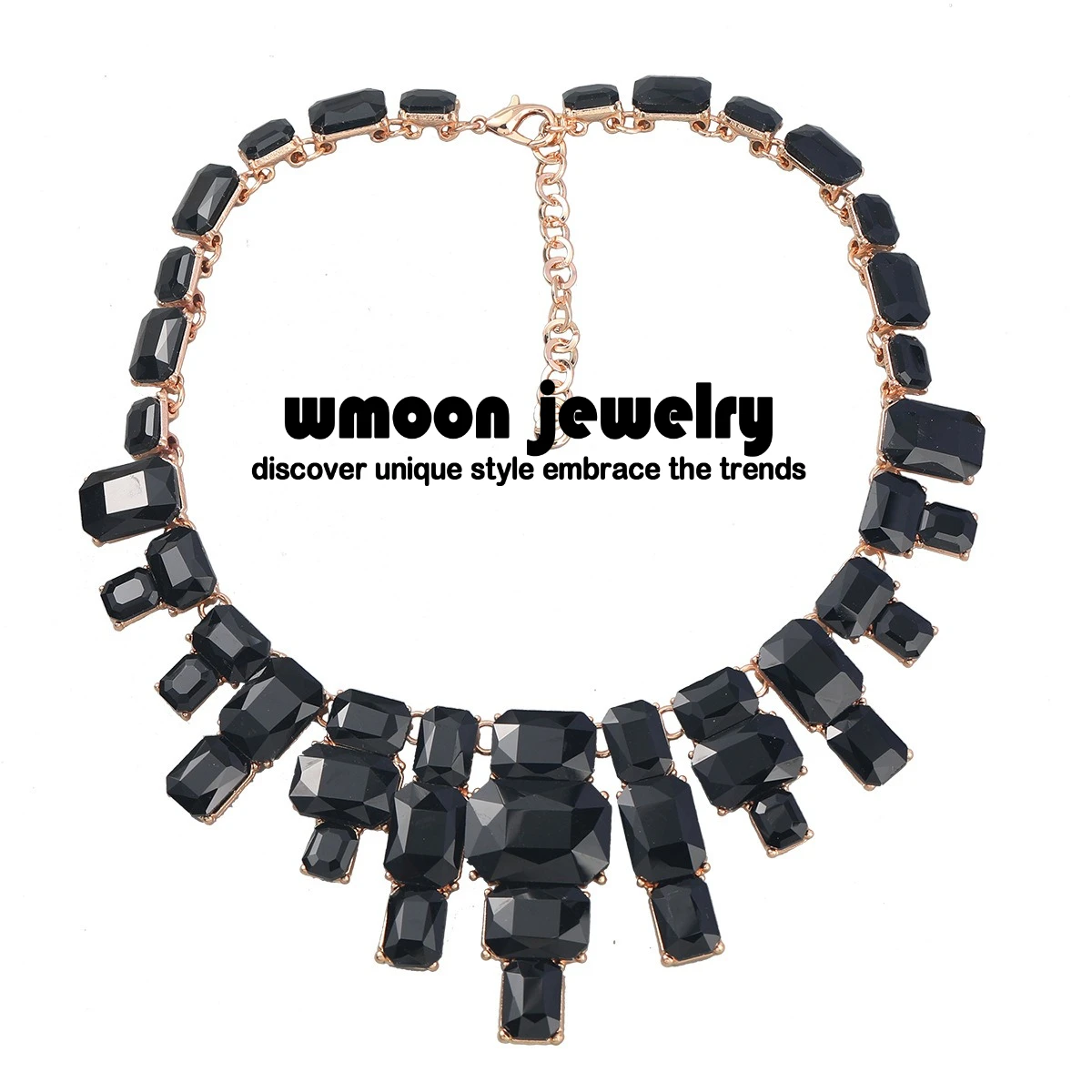 

Exaggerated Geometric Large Multicolor Crystal Glass Choker Necklace for Women Jewelry Wedding Bridal Statement Indian Necklace