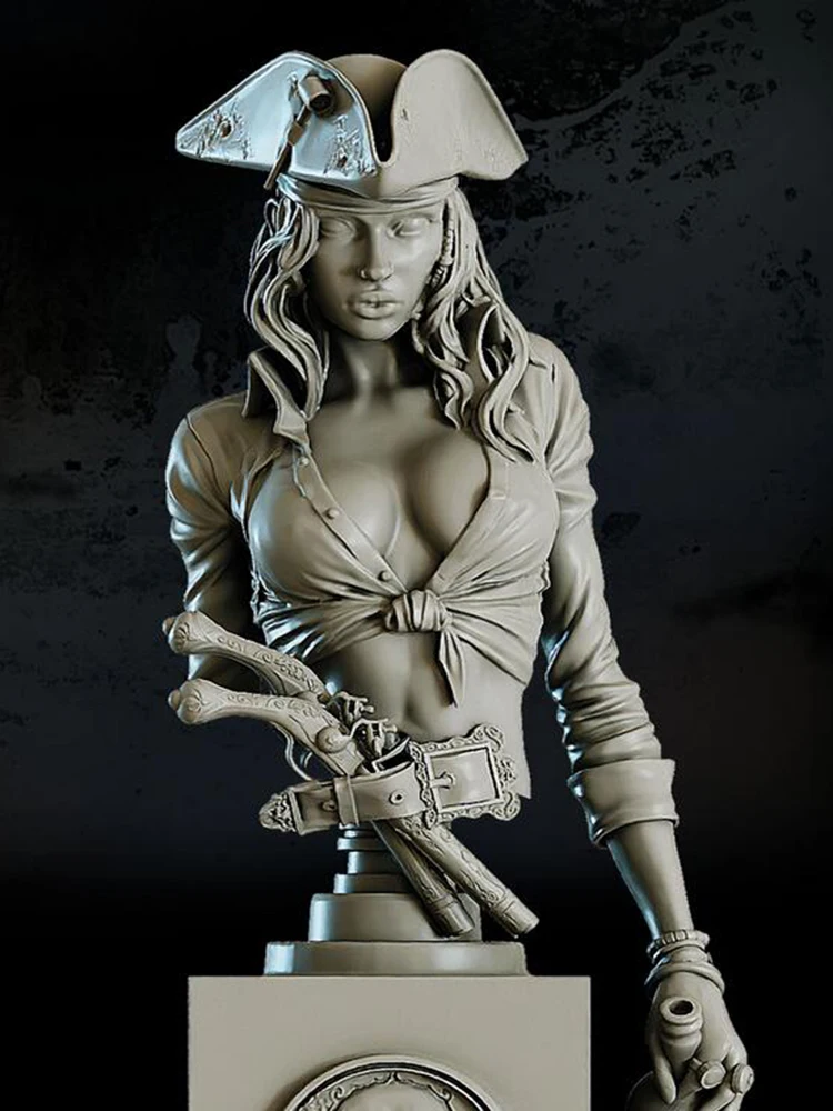 Unassambled  1/10  ancient officer WOMAN WARRIOR BUST   figure  Resin figure miniature model kits Unpainted