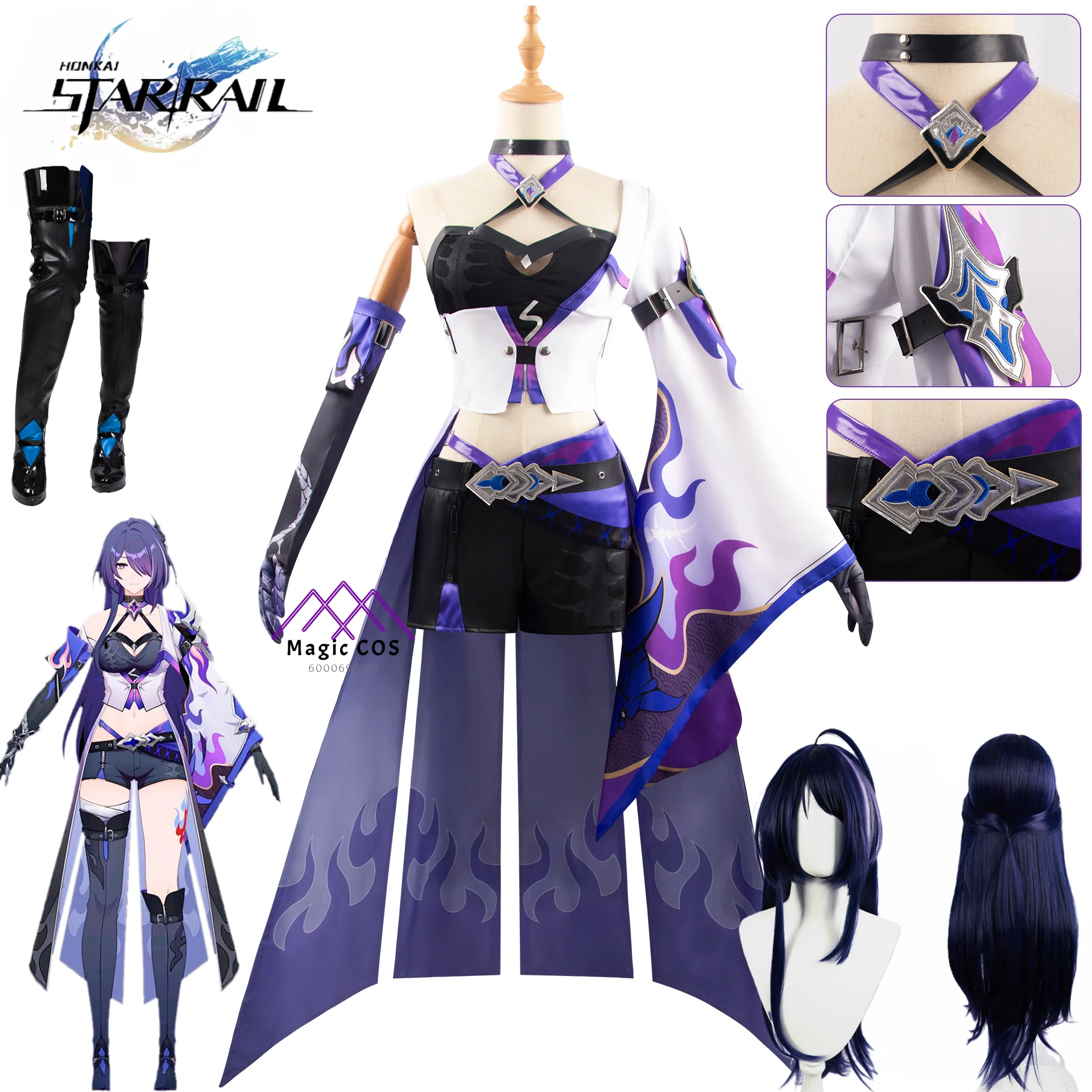 

Honkai Star Rail Huang Quan Acheron Cosplay Costume Sea Ranger Full Set Anime Game Outfit Cosplay for Women Full Suit Love Live