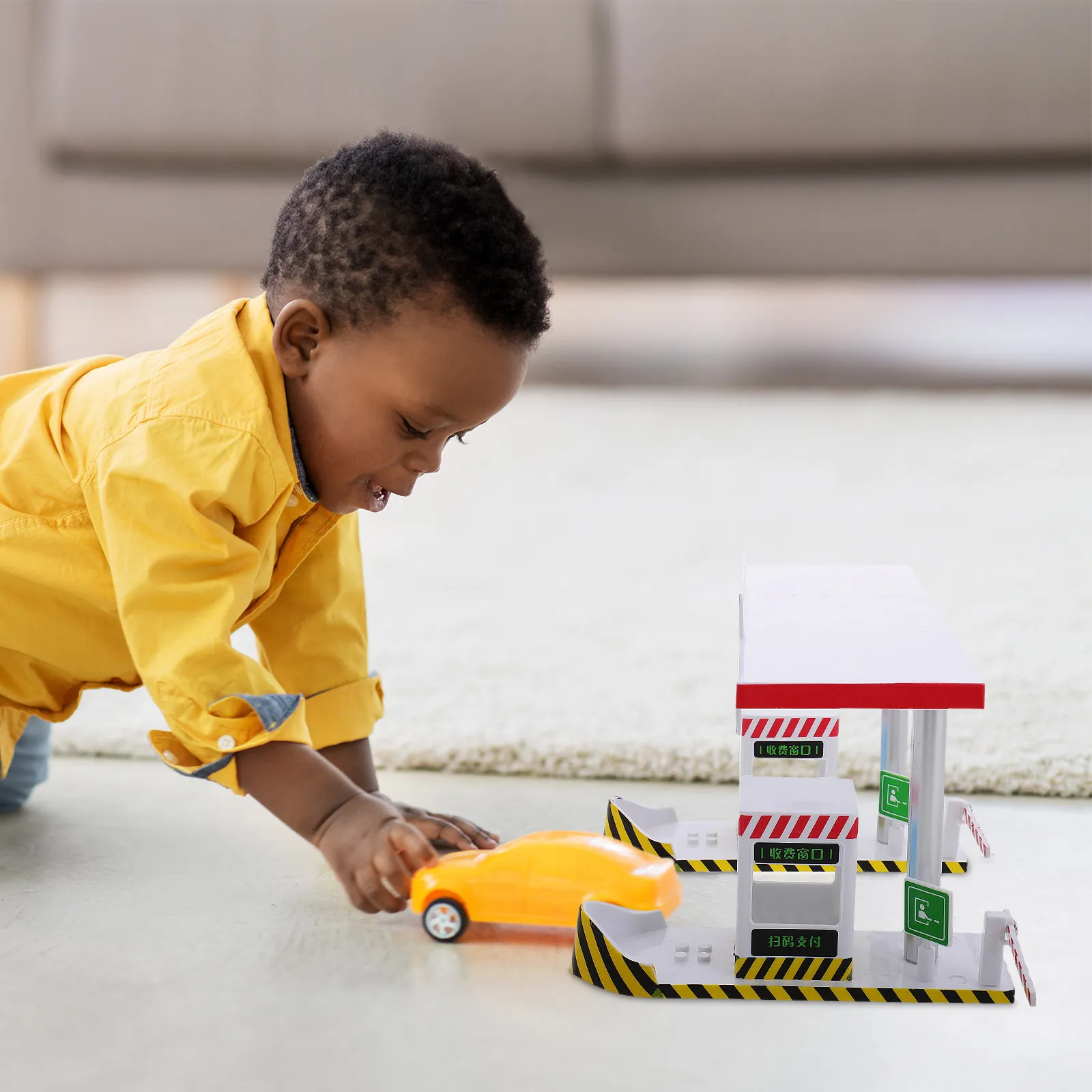 Plastic Toll Booth Playset Kids Imagination Highway Toll Station Educational Play Early Learning Boys Traffic Set view 4