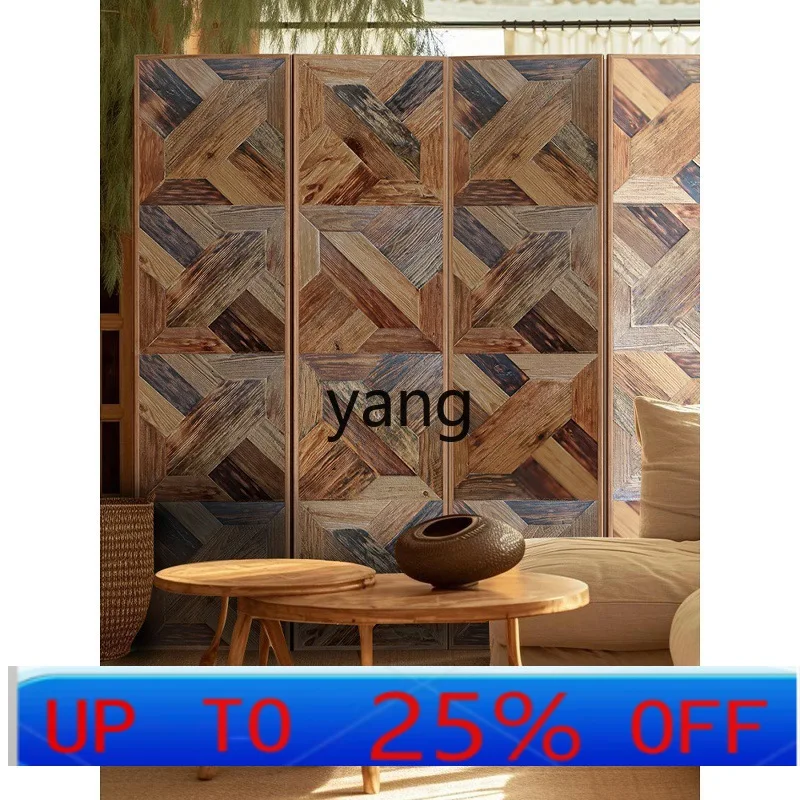 

LMM all solid wood parquet screen porch partition wall modern simple folding mobile screen