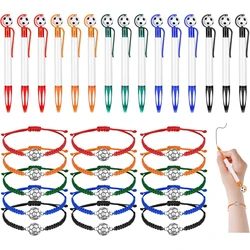 30 sports themed party gift set football themed adjustable bracelet ballpoint pen suitable for children and youth team members