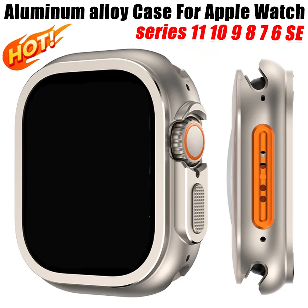 

Металлический корпус для Apple Watch Ultra 3/2 49 мм, 46, 45, 44 мм, защитная рамка из алюминиевого сплава для IWatch Series 9, 8, 7, 6, 5, SE, чехол для часов