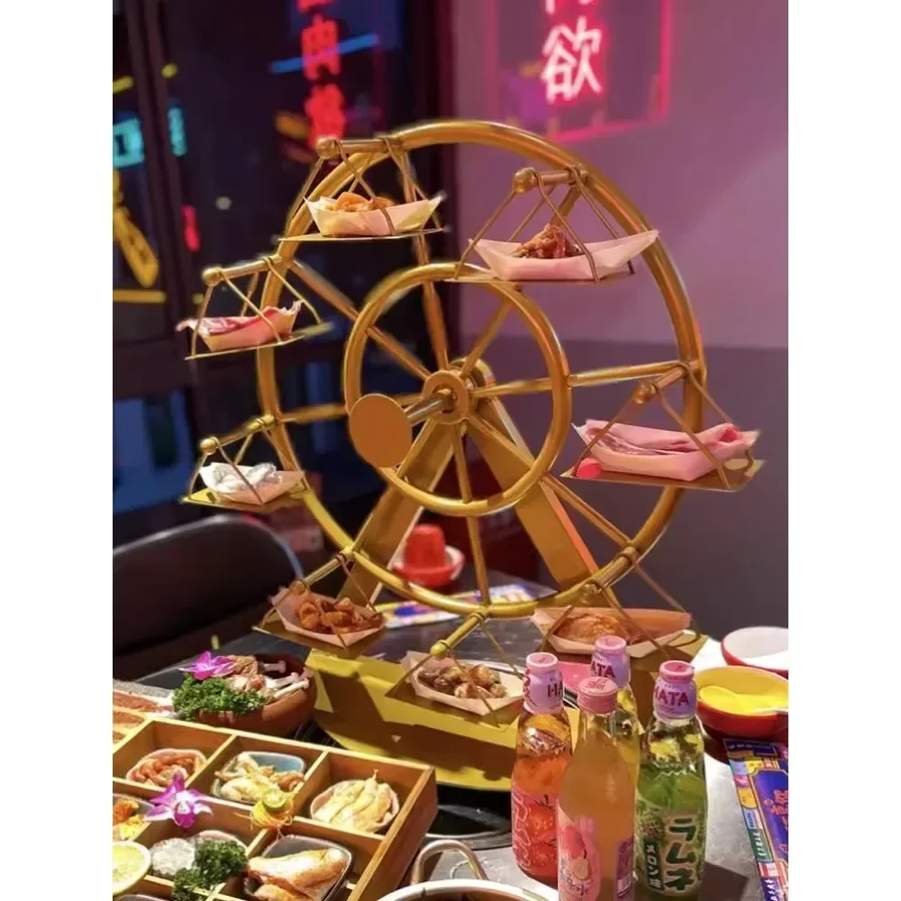 creative rotating Ferris wheel barbecue rack, personalized sushi rotating plate, internet famous hot pot restaurant t