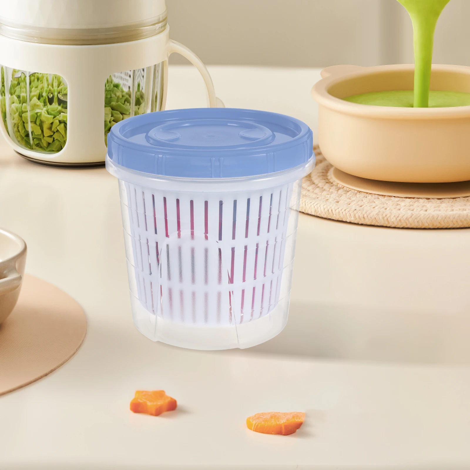 

Pickle Container Strainer Airtight Jar Kimchi Bucket Leakproof Holder Flip Lifter For Olive Jalapeno Juice Food Storage Jar With