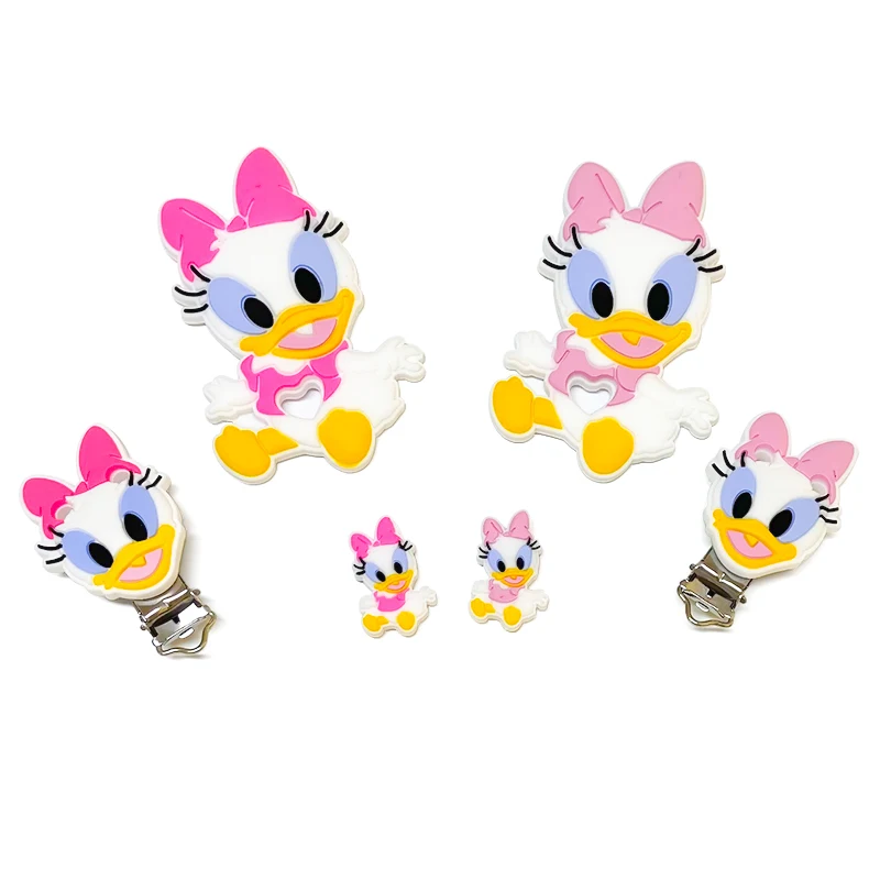 1/3/10 قطعة سيليكون ديزي دونالد الطفل مشابك مصاصة للرضع الغذاء الصف سيليكون الحلمة حامل BPA الحرة الطفل التسنين الخرز DIY بها بنفسك