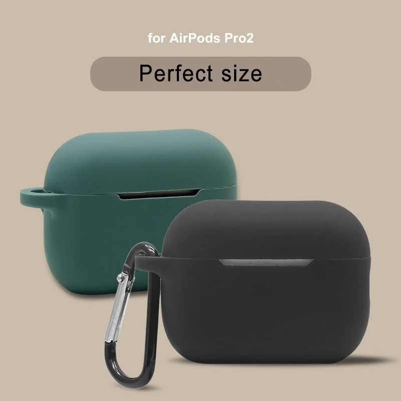 Силиконовый чехол для наушников Airpods Pro 2, защитный чехол для наушников с крючком