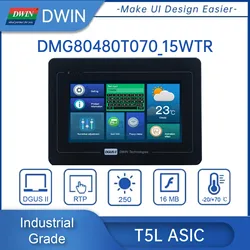 7 Inch 800*480 Pixels Resolution 16.7M Colors HMI TN TFT LCD Display Screen with Enclosure Touch Panel DMG80480T070_15WTR