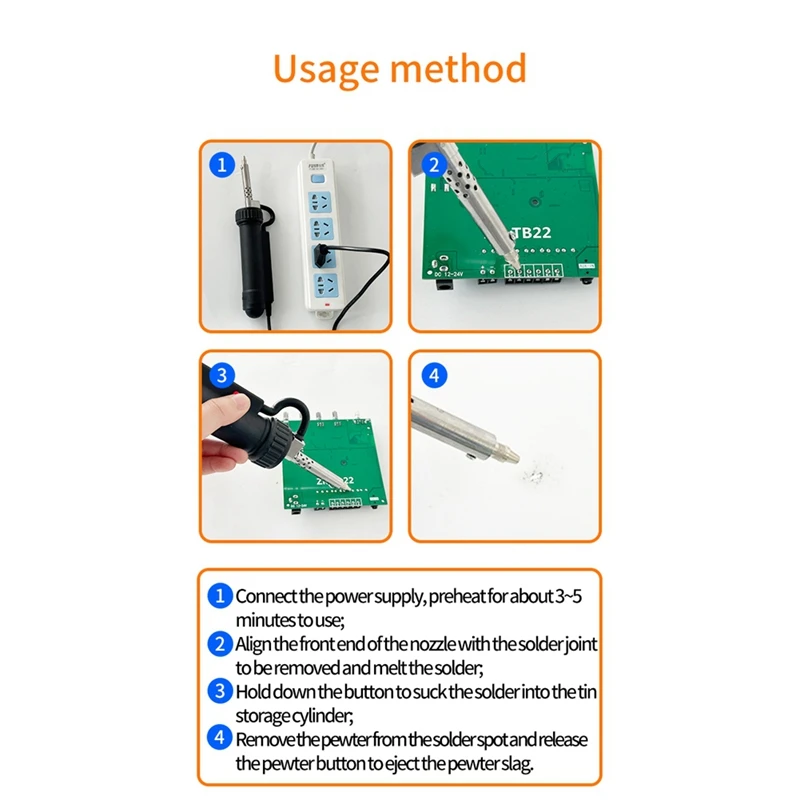 Tin Suction Device 30W AC220V Desoldering Suction Pump Soldering Remove Pump Electric Soldering Irons EU Plug