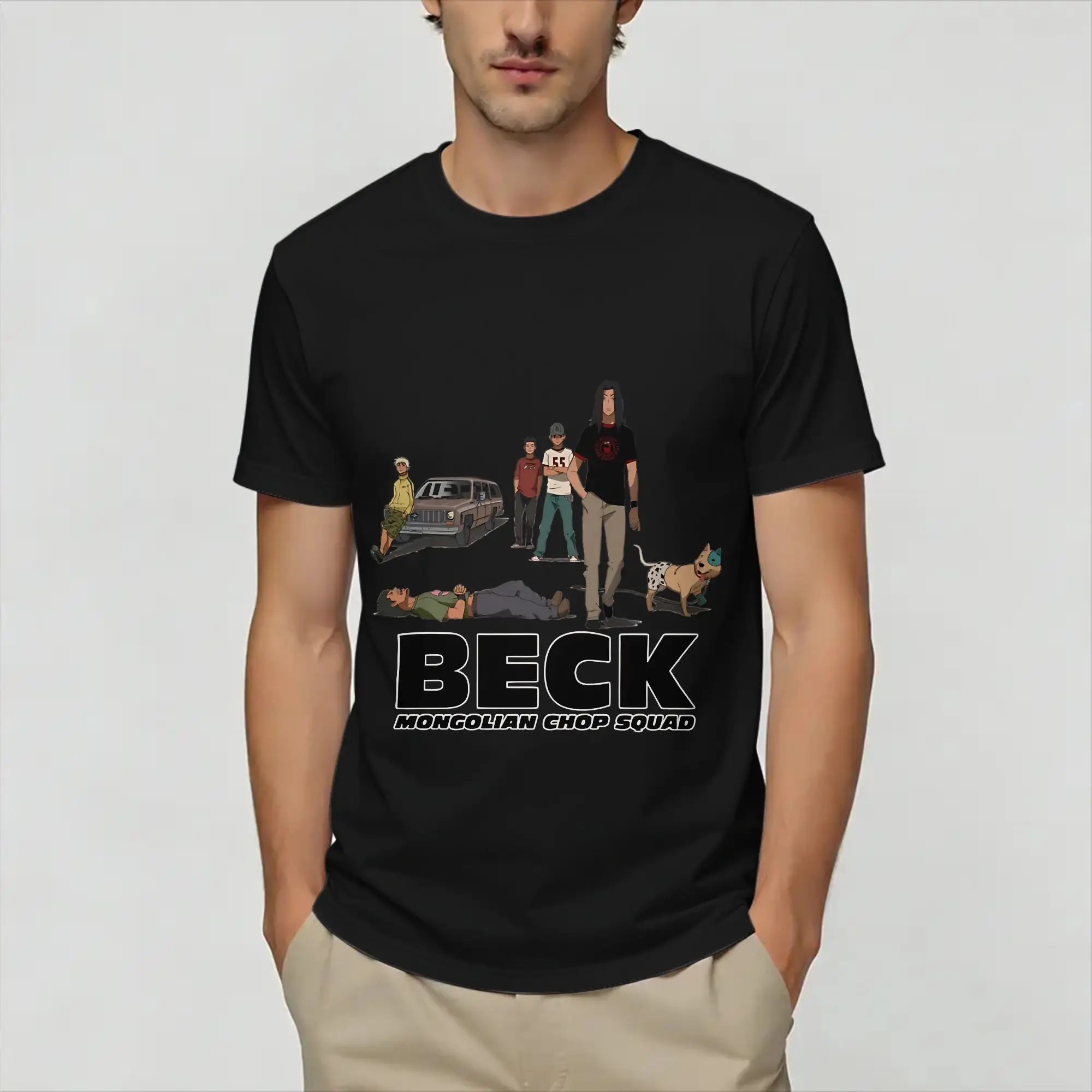 Beck Mongolian Chop Squads T Shirts for Men Cotton Creative T-Shirt Crewneck  Tee Shirt Short Sleeve Tops Gift Idea
