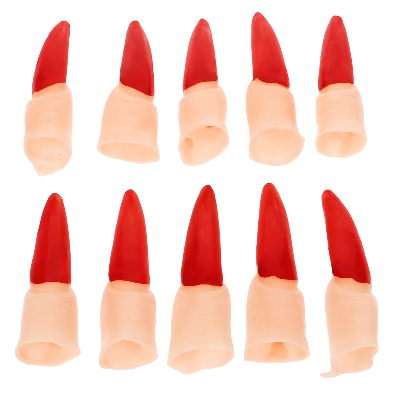 10 Stuks Halloween Nep Vinger Covers Realistische Heks Vingers Herbruikbare Horror Party Props Enge Decoratieve Rubber Halloween