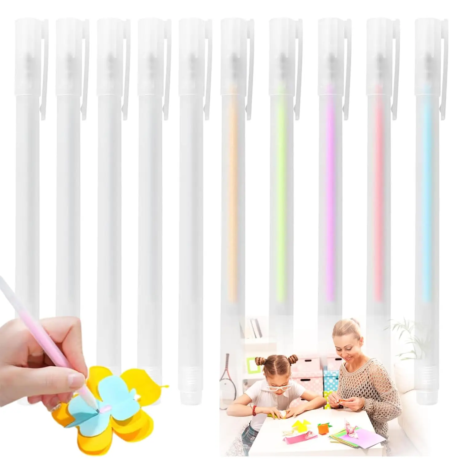 10Pcs Quick Drying Color Spot Glue Pen , Apply Like Writing, Scrapbooking, Handmade Stationery, Craft Glue Supplies Glitter Pens