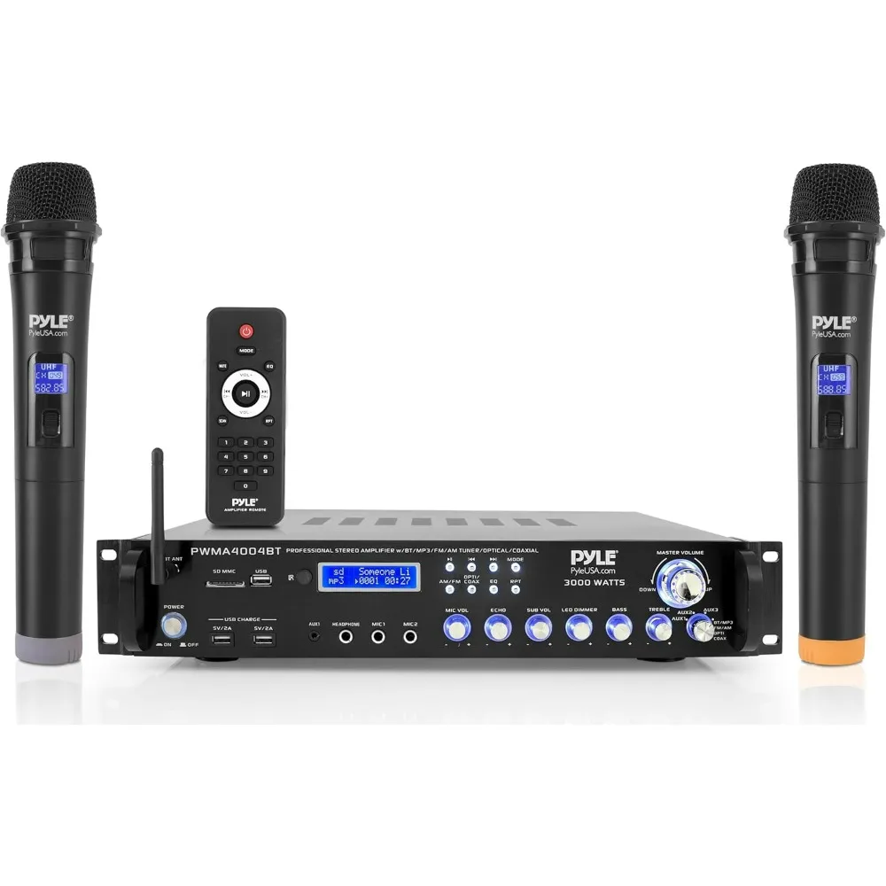 Bluetooth Multi-Channel Hybrid Pre-Amplifier System - 3000W Home Audio Rack Mount Stereo Power Amplifier R -PWMA4004BT