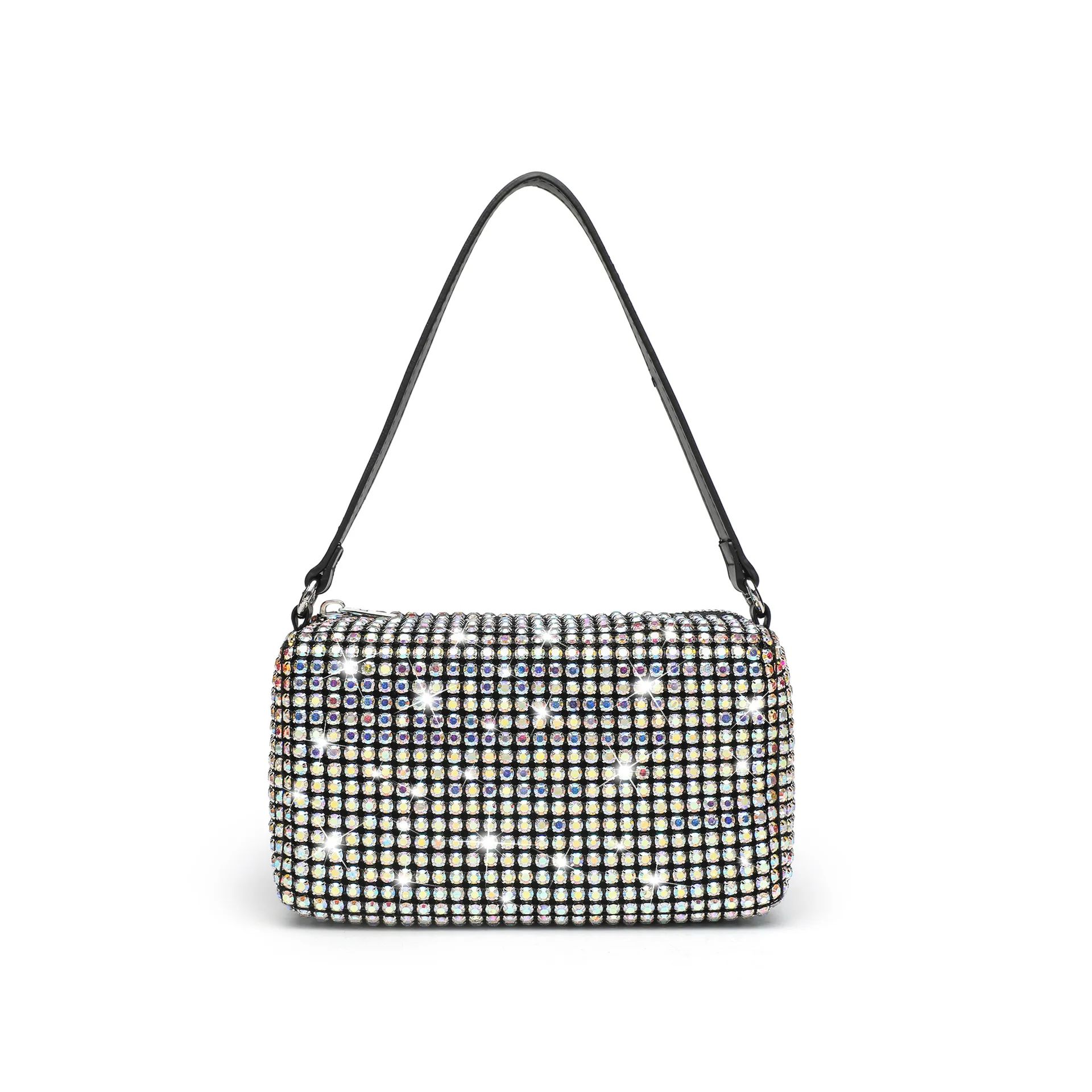 2026Diamond-encrusted Women's Bag Gradual Change Full Diamond Shiny Rhinestone King Portable Messenger Underarm Small Square Bag