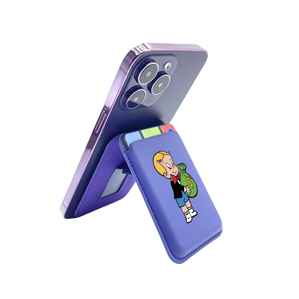 Deluxe upgrade Magnetic PU Leather purse Hide Stand for iPhone 16 15 14 13 Luxury Dollar MonopolyS Card Bag Holder Cover Off