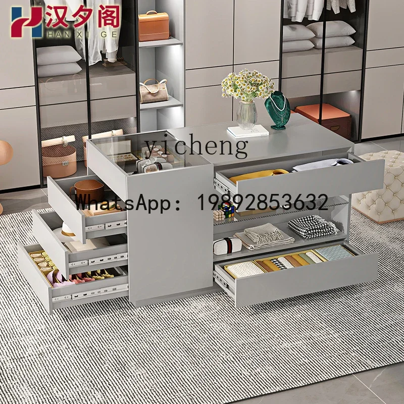 G1 cloakroom island platform light luxury bucket cabinet storage cabinet double-sided storage jewelry display cabinet integrated