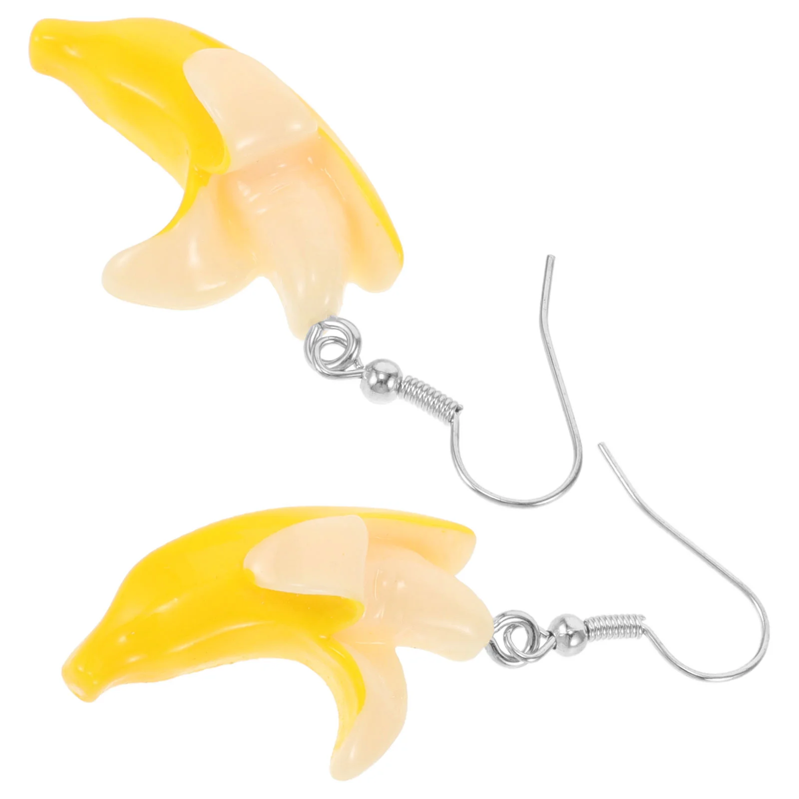 Banana Fruit Earrings Elegant Themed Gifts Dangle Stud Funky for Women Resin Lover