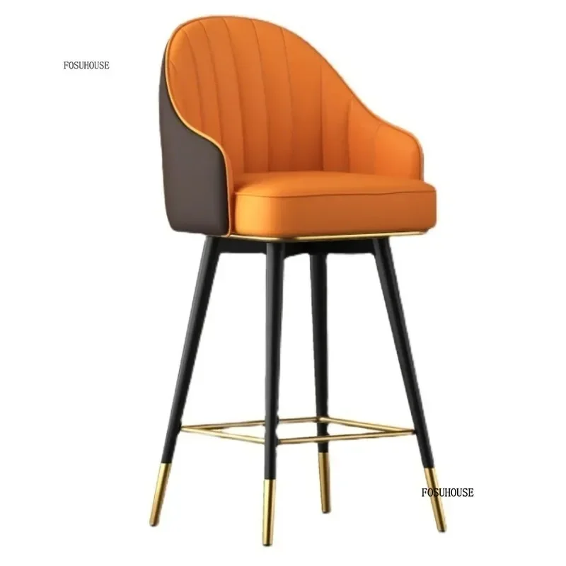 Modern Minimalist Living Room High Bar Chairs Home Furniture Restaurant Bar Stool Hotel Swivel Backrest Armchair p l