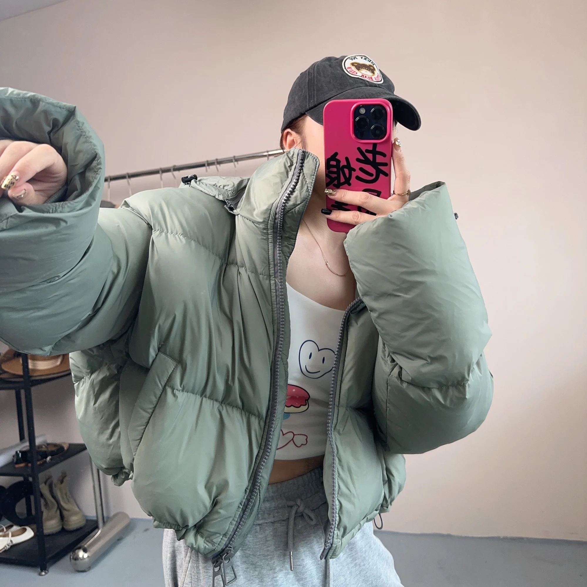 Fashion Fall Winter Down Coat Puffer Jacket and Coats Women Bubble Cropped Outerwear Warm Clothing