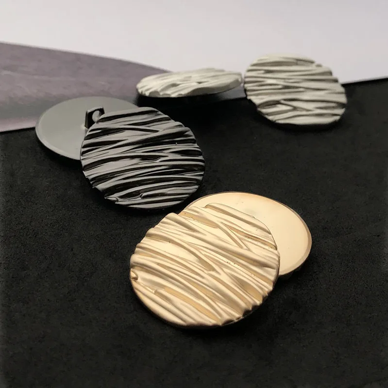 10Pcs/Lot Fashion Stripe Metal Button for Windbreaker Coat Sewing   Boutique Buttons Decorative