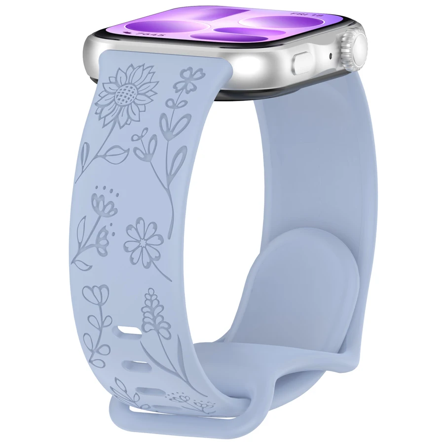 3D-gegraveerde bloemenbandje voor Huawei Watch Fit 3 4 4Pro 5 5Pro, zachte siliconen armband voor Huawei Watch Fit 4 5Pro accessoires