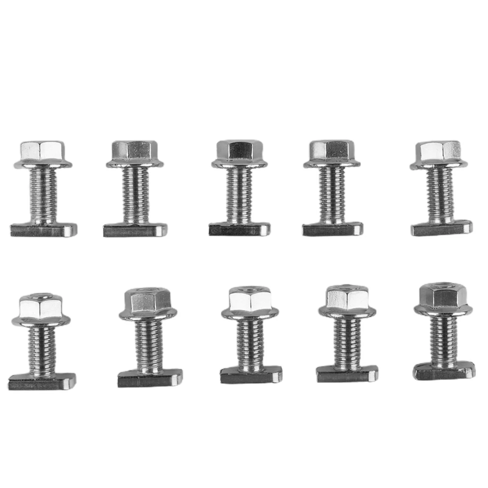 10pcs T Type Screw And Flange Nut Set 304 Stainless Steel Hammer Head Screws With Matching Flange Nuts M10 Power Tool Access